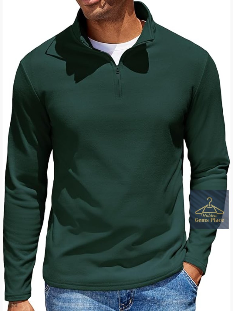 Men's Quarter Zip Pullover Sweatshirt Fleece Long Sleeve